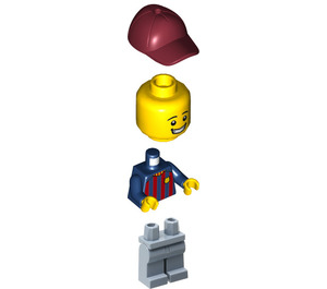 LEGO Muž Fotbal Fan - FC Barcelona (Sand Modrá Nohy) Minifigurka