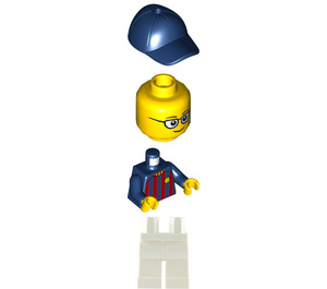 LEGO Muž Fotbal Fan - FC Barcelona (Bílá Nohy) Minifigurka