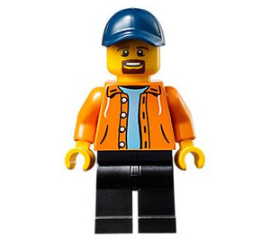 LEGO Muž s oranžová Bunda a Goatee Minifigurka