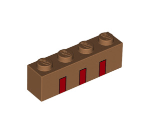 LEGO Kostka 1 x 4 s Red Lines (3010 / 67451)