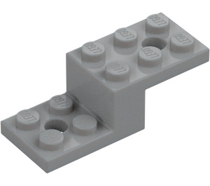 LEGO Střední kamenná šedá Konzola 2 x 5 x 1.3 s otvory (11215 / 79180)