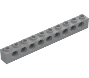 LEGO Střední kamenná šedá Kostka 1 x 10 s otvory (2730)