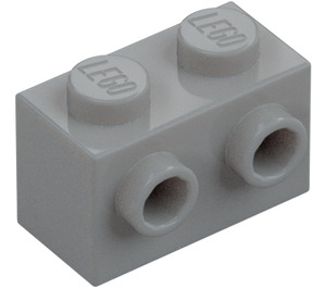 LEGO Střední kamenná šedá Kostka 1 x 2 s Cvočky na Jeden Postranní (11211)