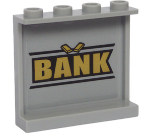 LEGO Panel 1 x 4 x 3 s 'BANK' a Gold Bars Samolepka s bočními podpěrami, dutými cvočky (35323)