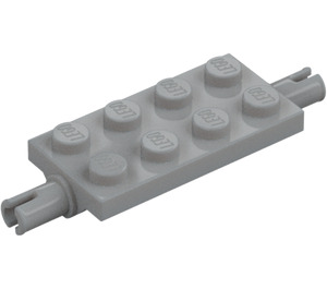 LEGO Střední kamenná šedá Deska 2 x 4 s Špendlíky (30157 / 40687)