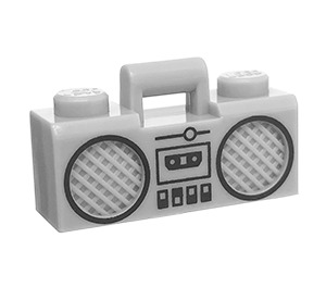 LEGO Střední kamenná šedá Radio s Černá Trim a Cassette (25202 / 93221)