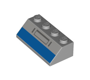 LEGO Sklon 2 x 4 (45°) s Modrá Tyčka s hladkým povrchem (3037 / 73585)