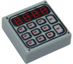 LEGO Medium Stone Gray Dlaždice 1 x 1 s Keypad Vzor s Groove (3070 / 25700)