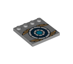 LEGO Dlaždice 4 x 4 s Study na Okraj s Modrá & White Target a Wings  (6179 / 12960)
