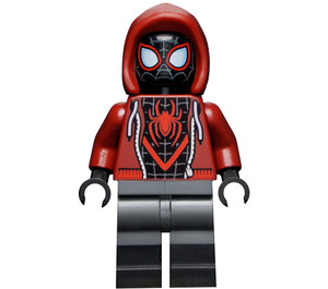 LEGO Miles Morales (Spider-Muž) s Tmavě červená Kapuce a Černá Boots Minifigurka