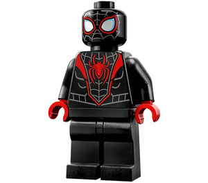 LEGO Miles Morales (Spider-Muž) s Šedá Hlava Webbing a Červená Ruce Minifigurka