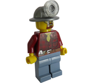 LEGO Miner s Mining Čepice, Goggles, Beard, Dark Red Shirt, oranžový Tie a Sand Modrá Pants Minifigurka