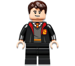 LEGO Neville Longbottom s Černá Gryffindor Mikina s kapucí a Postranní Smile Minifigurka