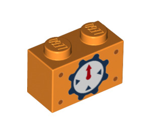 LEGO Kostka 1 x 2 s Dial s Red Šipka se spodní trubkou (3004 / 78158)