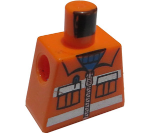 LEGO oranžová Minifigurka Trup bez paží s Stavební dělník (973)