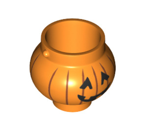 LEGO Orange Zaoblený Pot / Cauldron s Halloween Dýně (22381 / 98374)