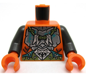 LEGO oranžová Trup s stříbrný a Měděná Had Breastplate (973 / 76382)