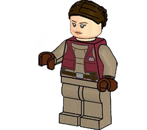 LEGO Padme Amidala s Tmavě červená Vesta a Tělová Lips Minifigurka