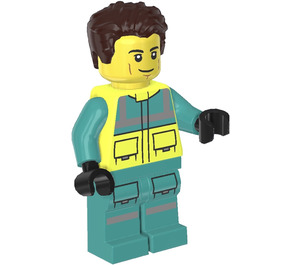 LEGO Zdravotník s Dark Hnědá Zvlněný Vlasy Minifigurka