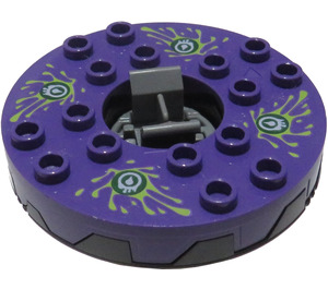 LEGO Pearl Dark Gray Ninjago Spinner s Dark Purple Horní a White Venomari (98354)