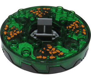 LEGO Ninjago Spinner s Transparentní Zelená Horní a oranžová Spots (98354)