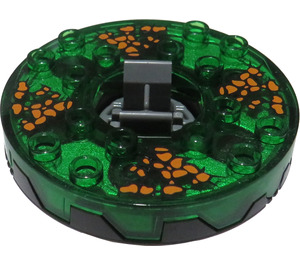 LEGO Ninjago Spinner s Průhledný Green Horní a oranžový Spots (98354)