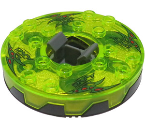 LEGO Ninjago Spinner s Průhledný Neon Green Horní a Red Spots (98354)