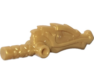 LEGO Pearl Gold Zbraň Lepit Nunchucks s Drak Hlava a 2 Bars na Sides
