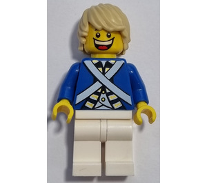 LEGO Piráti Chess Bluecoat Voják s Široký Smile a Barva opálení Rozcuchané vlasy Minifigurka