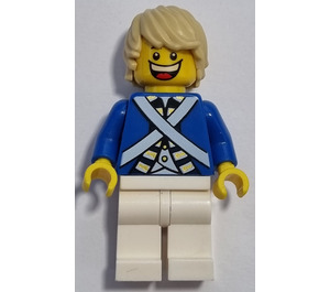 LEGO Pirates Chess Bluecoat Soldier s Široký Smile a Tan Tousled Vlasy Minifigurka