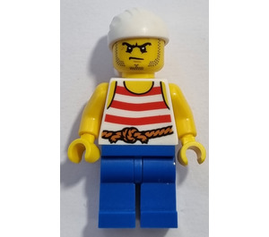 LEGO Pirates Chess Set Pirate s Red a White Striped Shirt s White Bandana a Modrá Nohy Minifigurka