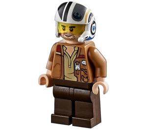 LEGO Poe Dameron s Medium Dark Tělová Bunda a Helma Minifigurka