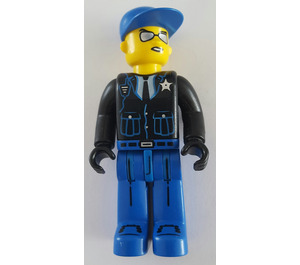 LEGO Policie - Modrá Nohy, Black Jacket, Modrá Víčko, Sunglasses Minifigurka
