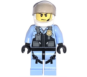 LEGO Policie Helikoptéra Pilot v Uniform s Safety Straps Minifigurka