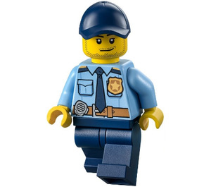 LEGO Policejní důstojník (Strniště, Dark Modrá Víčko) Minifigurka