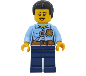 LEGO Policejní důstojník s Černá Coiled Vlasy Minifigurka