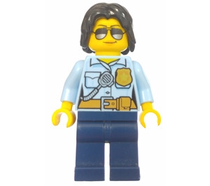 LEGO Policejní důstojník s Černá Vlasy a Sluneční brýle Minifigurka