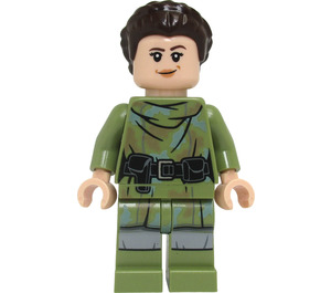 LEGO Princezna Leia s Olive Zelená Endor Výstroj a Vlasy Minifigurka