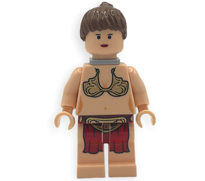 LEGO Princezna Leia s Slave Výstroj a Reddish Hnědá Vlasy s Držák na krk Minifigurka