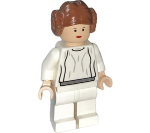 LEGO Princezna Leia s Bílá Výstroj Minifigurka s detailními vlasy