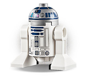 LEGO R2-D2 s plochý stříbrný Hlava a Dark Růžová Dots Minifigurka