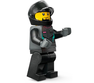 LEGO Race Řidič - Černá Racing Oblek Minifigurka