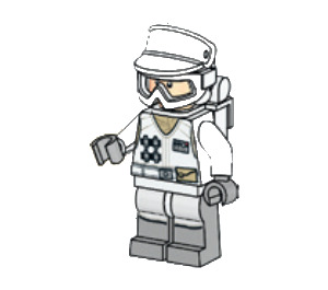 LEGO Rebel Trooper (Hoth) s Bílá Uniform a Barva opálení Vousy Minifigurka