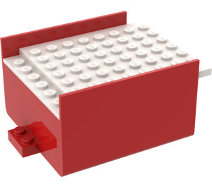 LEGO Red Boat Sekce Middle 6 x 8 x 3.33 s White Deck