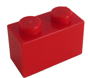 LEGO Red Kostka 1 x 2 se spodní trubkou (3004 / 93792)
