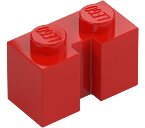 LEGO Červená Kostka 1 x 2 s drážkou (4216)