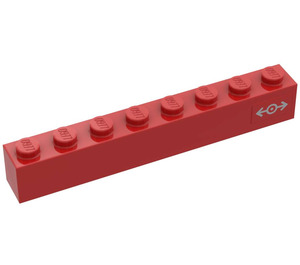 LEGO Red Kostka 1 x 8 s Vlak logo (Pravá) Samolepka (3008)