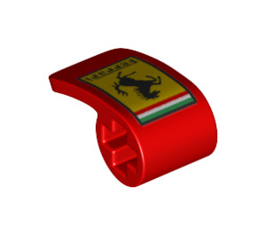 LEGO Red Zakřivený Panel 2 x 1 x 1 s Ferrari logo (78697 / 89679)