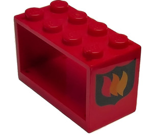 LEGO Hadička Reel 2 x 4 x 2 Držák s Flames (Both Sides) (4209)