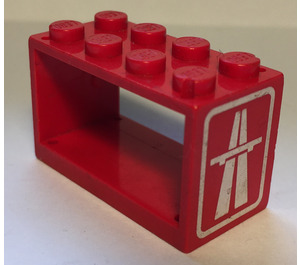 LEGO Hadička Reel 2 x 4 x 2 Držák s Motorway logo (4209)